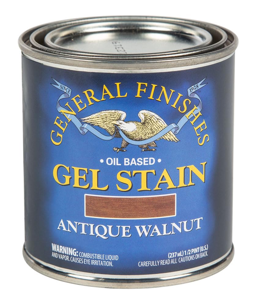 General Finishes Antique Walnut oil gel stain bottle ready for easy hand rubbed color
