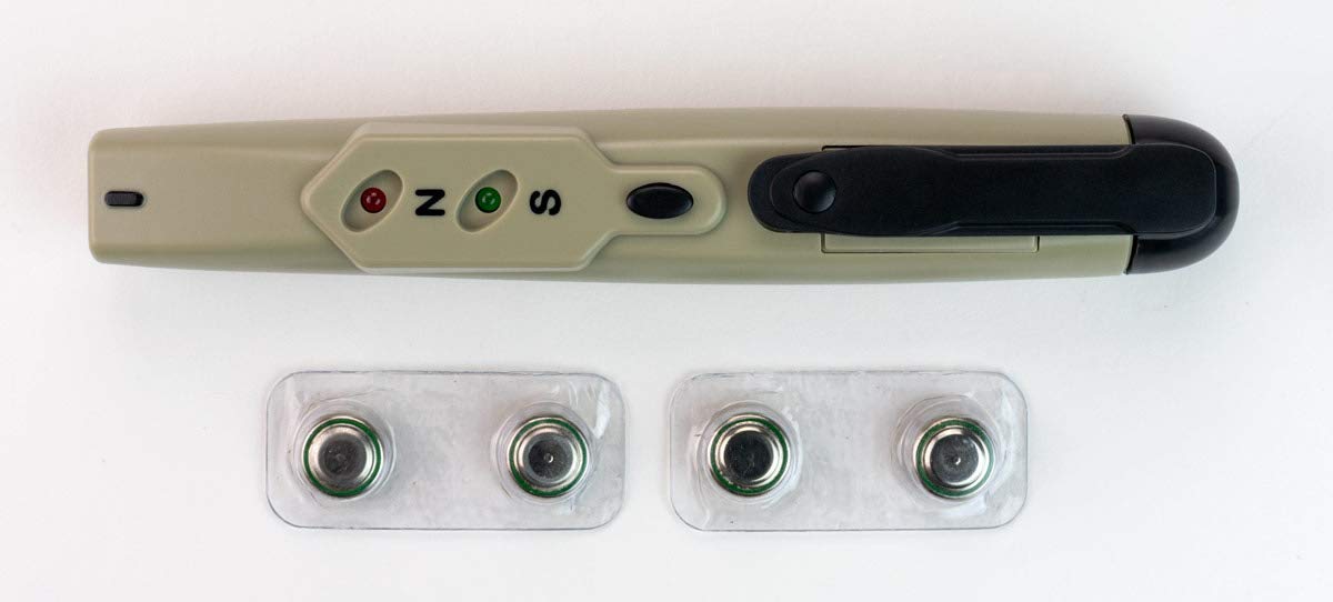 General Tools AMY6 magnetic tester battery compartment close up with batteries included
