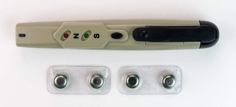 General Tools AMY6 magnetic tester battery compartment close up with batteries included