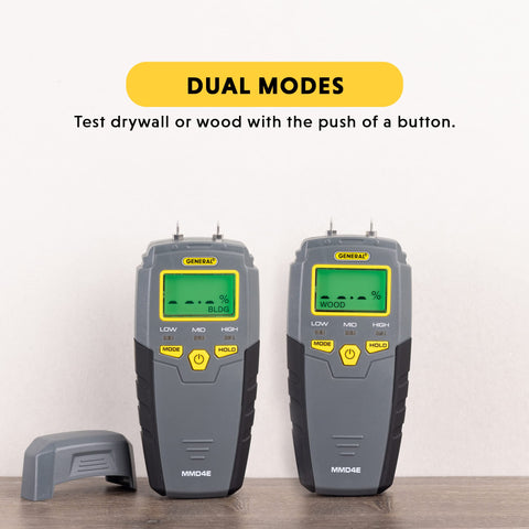 General Tools MMD4E reader displays moisture levels clearly on a bright screen.