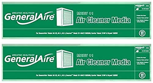 GeneralAire 12758 AC-1 MERV 11 filter two-pack for improved indoor air quality