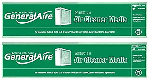 GeneralAire 12758 AC-1 MERV 11 filter two-pack for improved indoor air quality