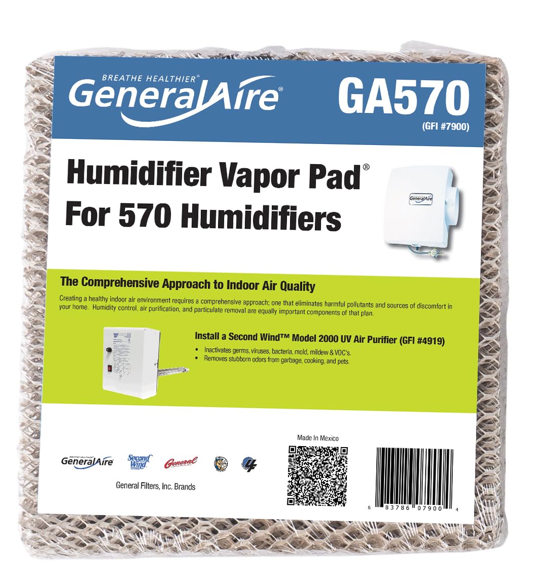 GeneralAire GA570 hydrophilic coating close-up highlighting water absorption supporting steady humidity