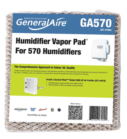 GeneralAire GA570 vapor pad base close-up showing hydrophilic coating for efficient humidity