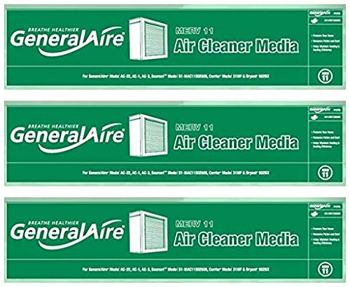 GeneralAire pleated media filter 12758 3-pack ready for installation, high-efficiency filtration for homes
