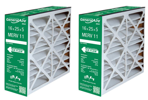 GeneralAire ReservePro 16x25x5 furnace filter two-pack for improved air filtration