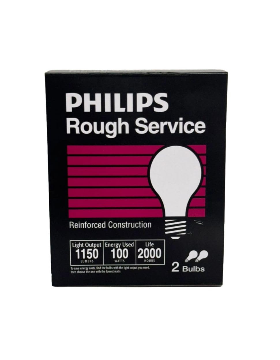 Generic 100W A19 frosted bulb two-pack for diffused, soft illumination in rooms.