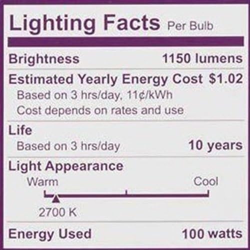 Generic A19 frosted light bulb ideal for vibration-prone fixtures and bright, even lighting.