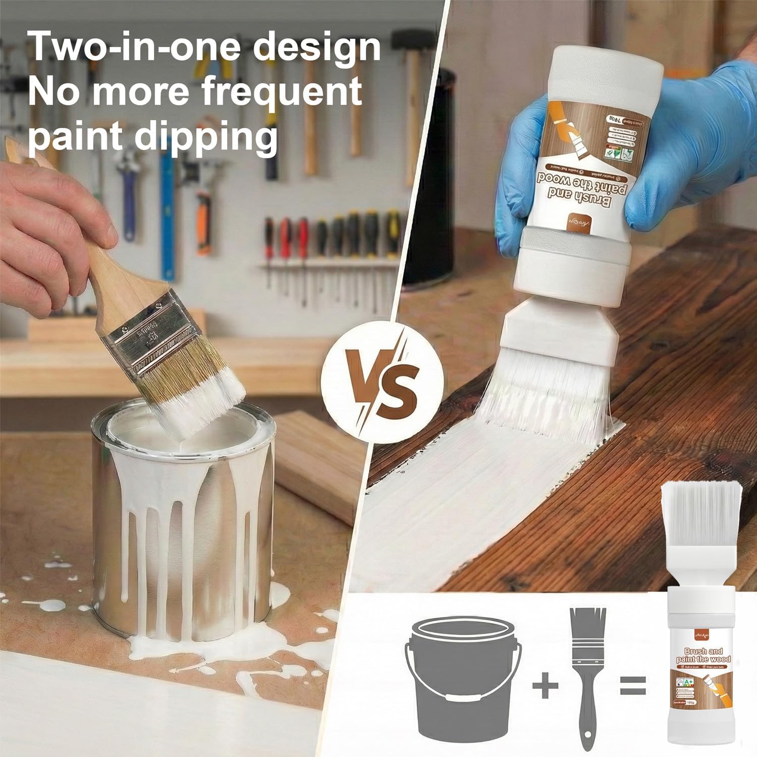 Generic All-in-One White Paint Kit on metal railings with no primer.