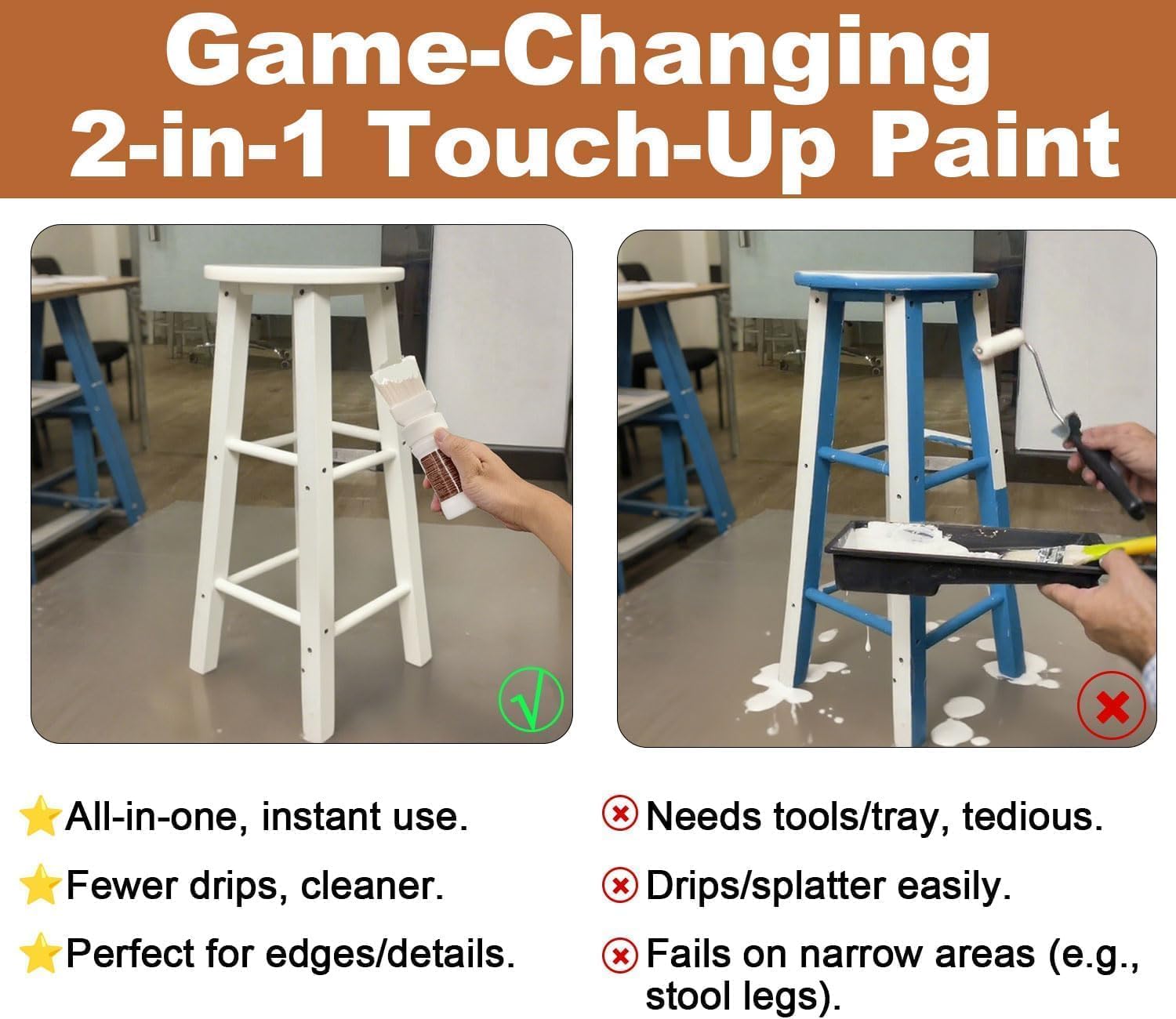 Generic All-in-One White Paint Kit 2-pack in a workspace.
