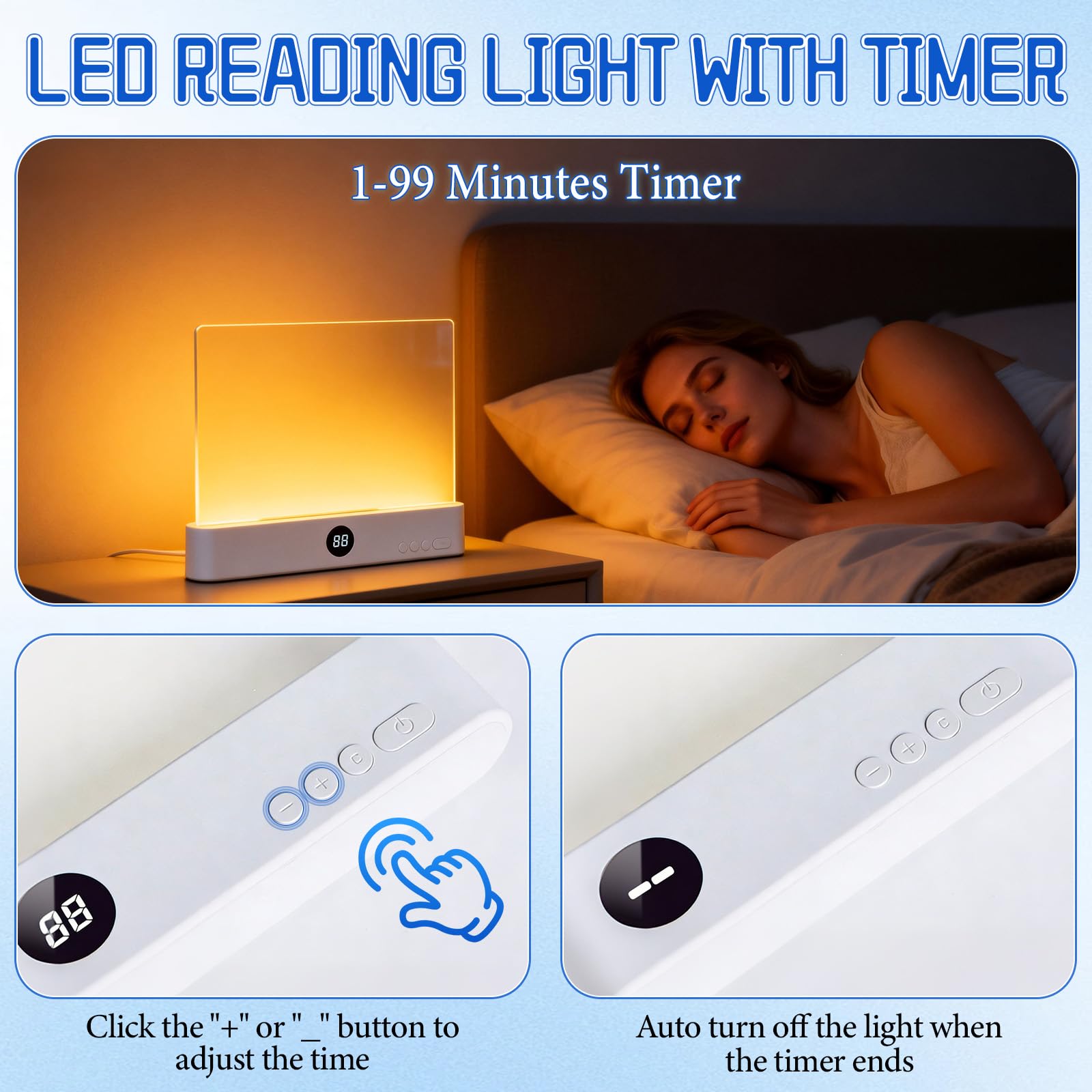 Generic Book Light timer and dimming for precise reading sessions