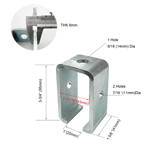 Generic Channel Trolley Bracket 1-5/8 side view highlights secure mounting and compatibility