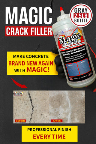Close-up of repaired crack on driveway using Generic Crack Filler