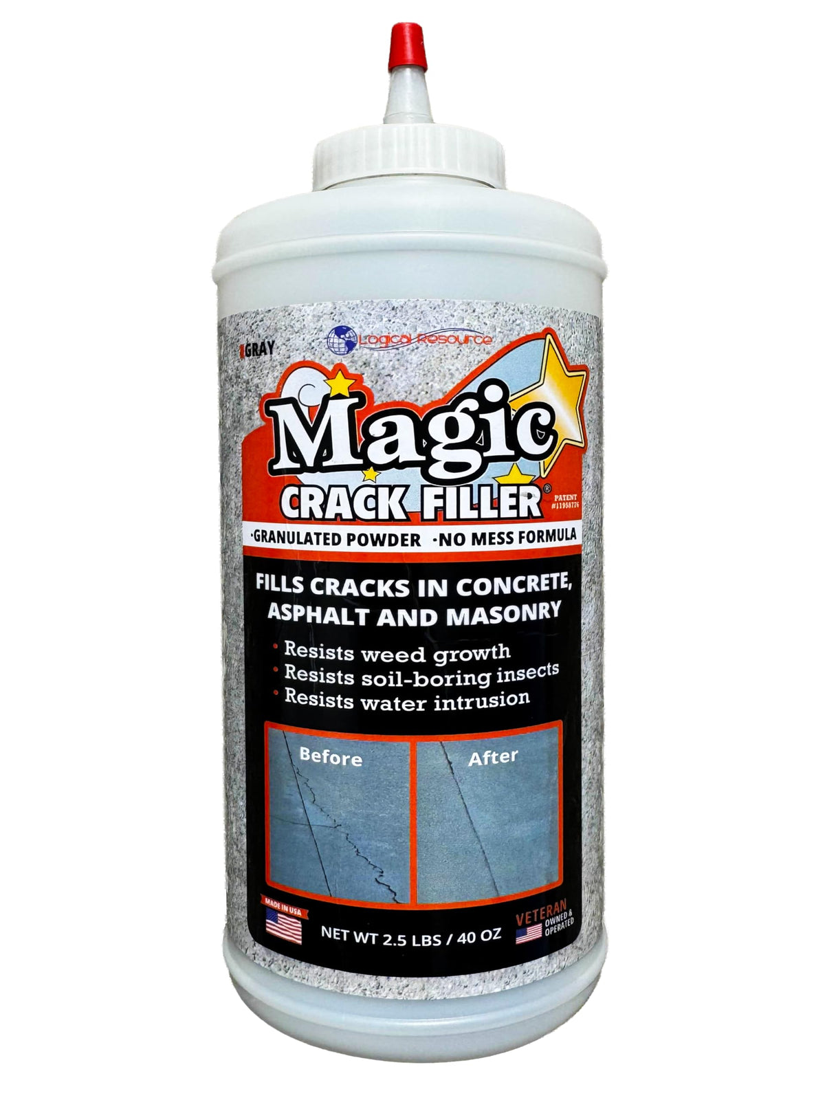 Generic Gray Concrete Magic Crack Filler bottle ready for easy crack repair