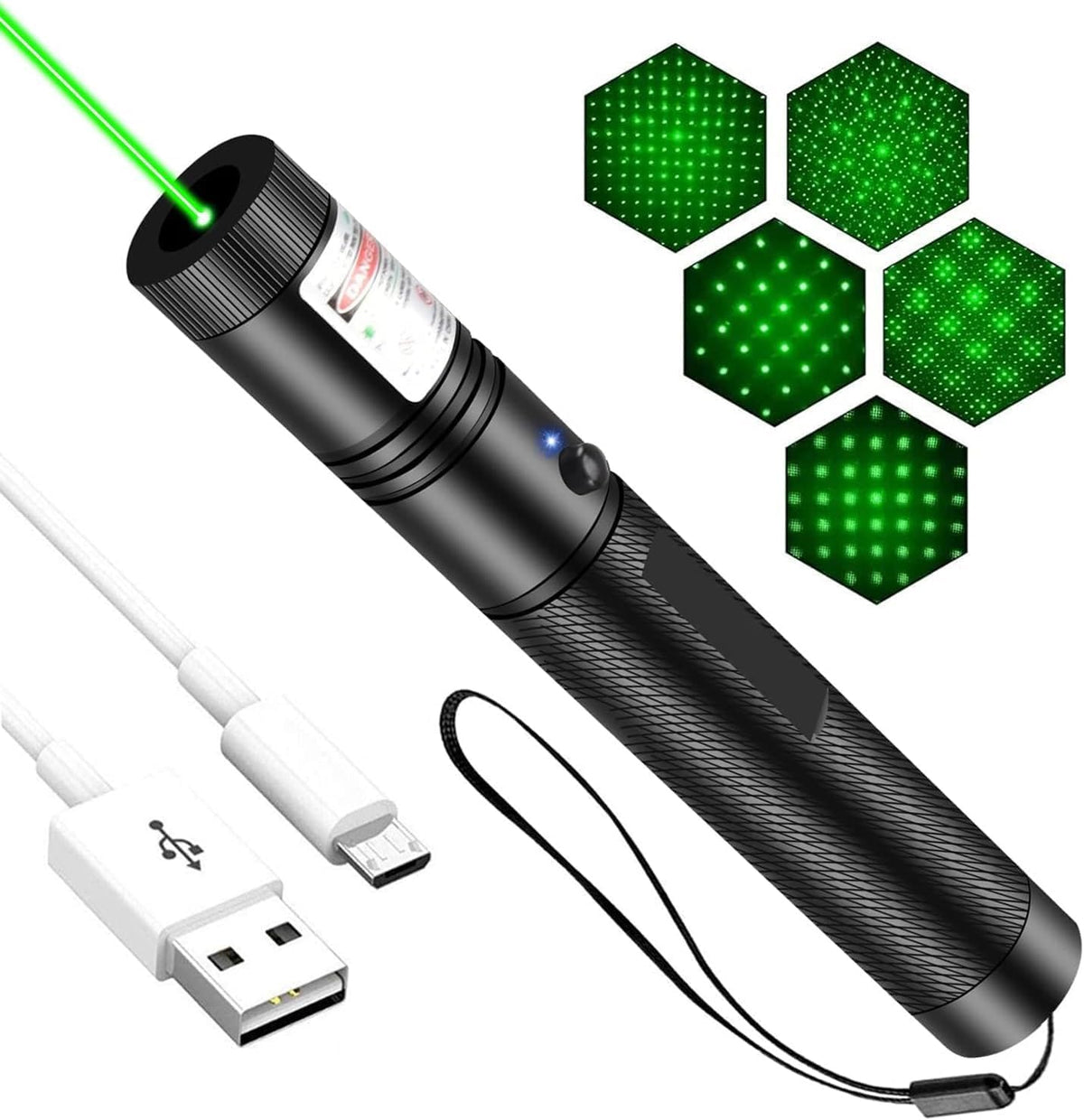 Generic green laser pointer beam for precise targeting and long-range demonstrations.