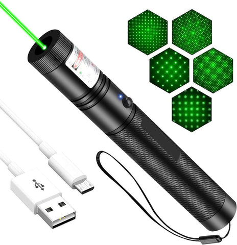 Generic green laser pointer beam for precise targeting and long-range demonstrations.