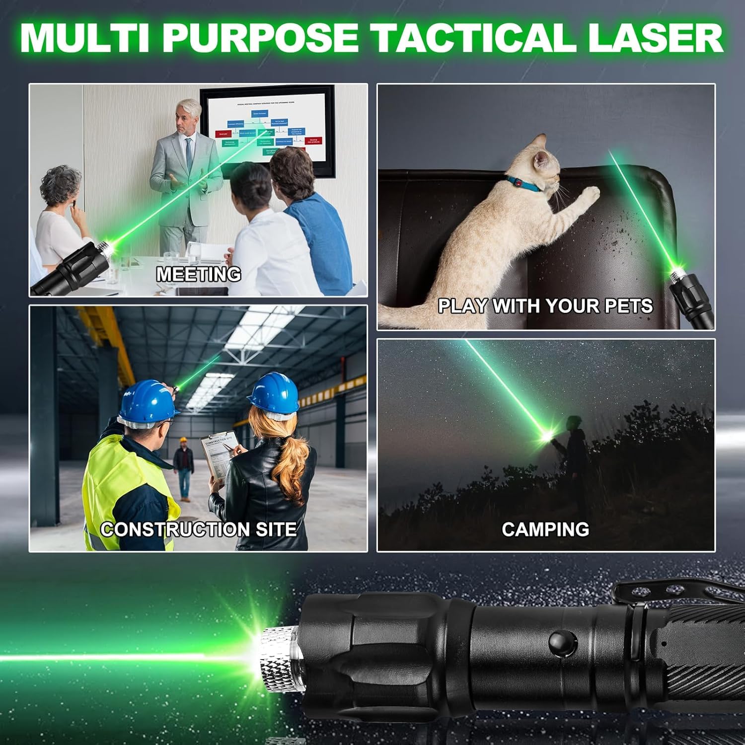 Generic Green Laser Pointer long range beam ideal for hiking and signaling.