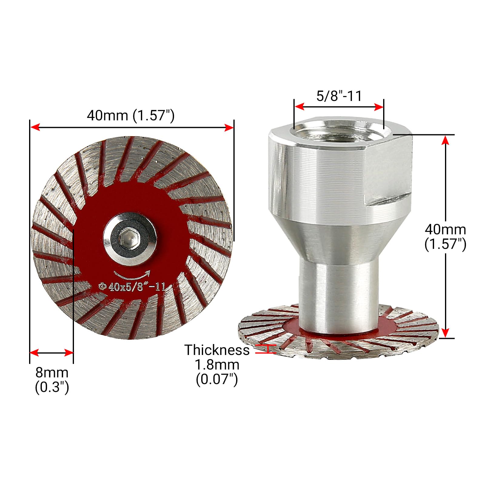 40mm LOZLIN diamond blade delivering clean bevels on stone surfaces