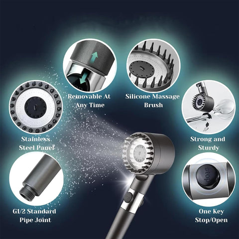Generic multi-mode spray demonstrates customizable shower options.