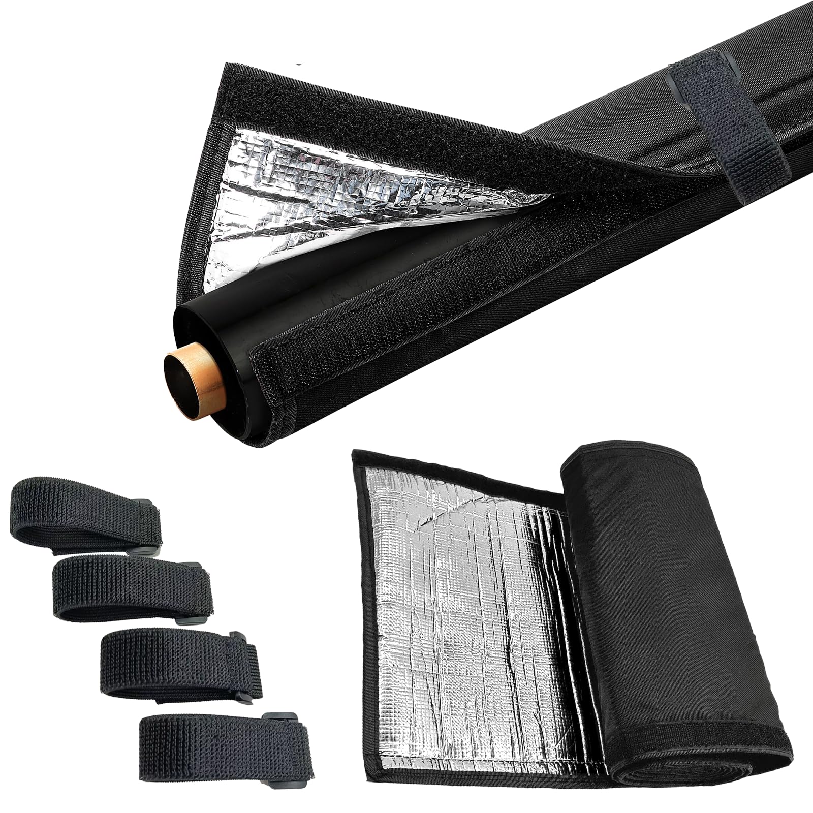 Generic Outdoor Pipe Insulation Cover wrapped around a 72in line set showing weather protection