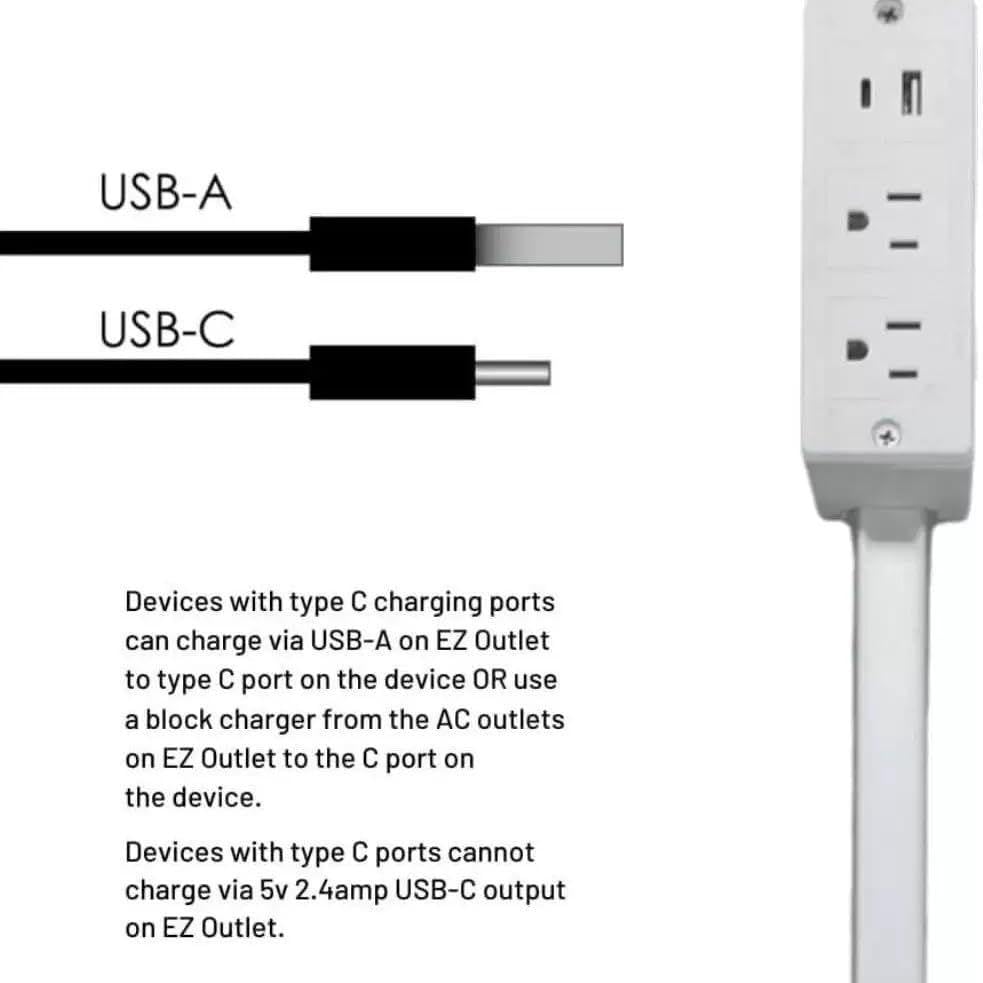 Generic Outlet Extender behind bedside table setup enables clutter-free charging.