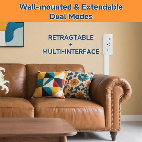 Generic Outlet Extender extended length reaches behind beds or desks.