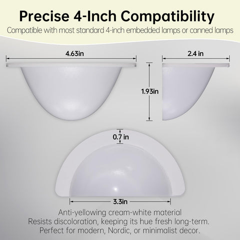 Generic four inch can light fit close up showing precise dimensions