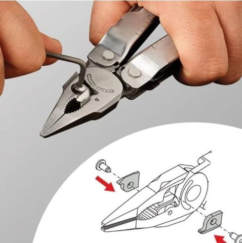 Generic replacement kit with plates and screws for easy tool maintenance.