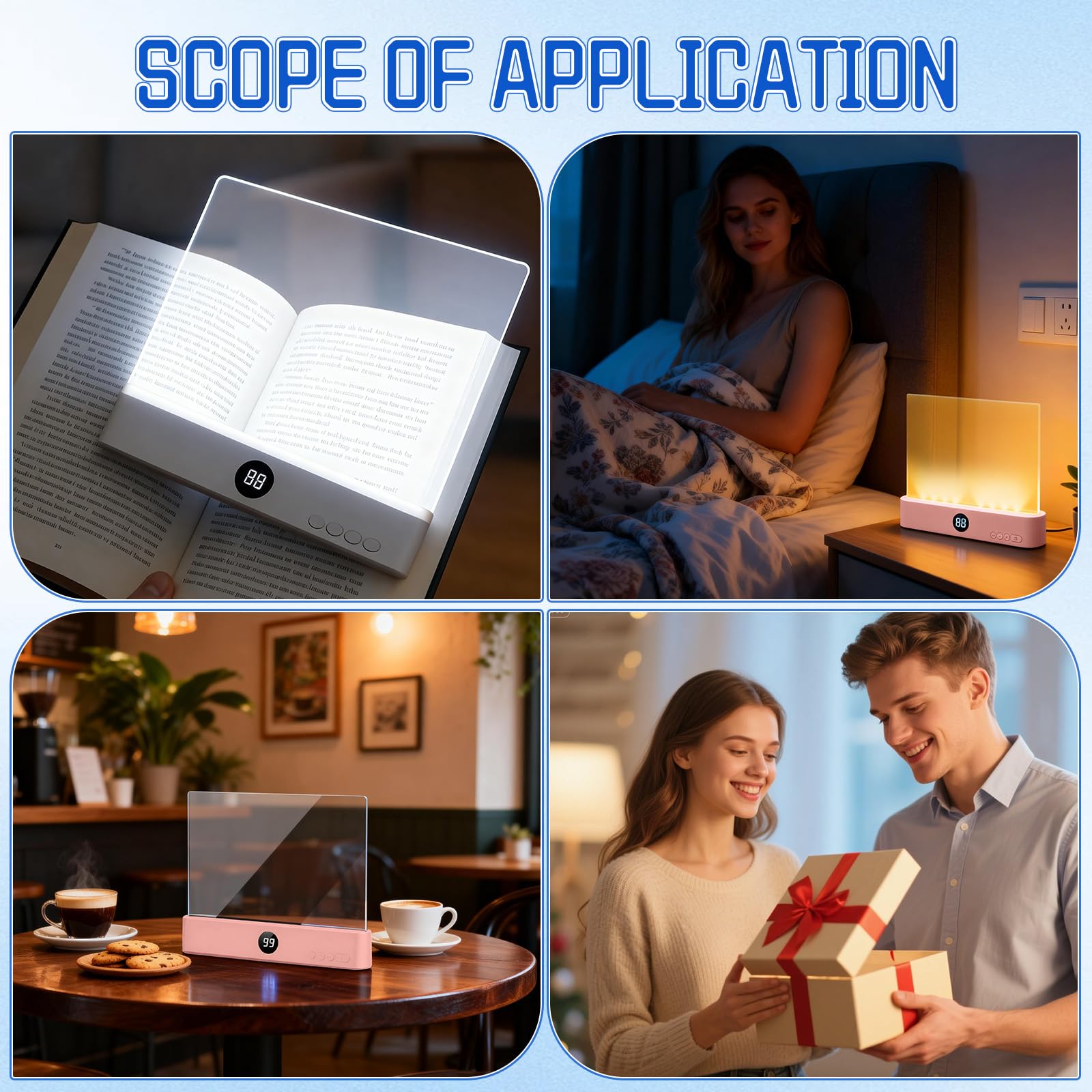 Generic compact reading light with adjustable brightness memory