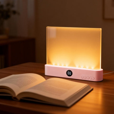Generic Smart LED Reading Light in pink front view for cozy night reading