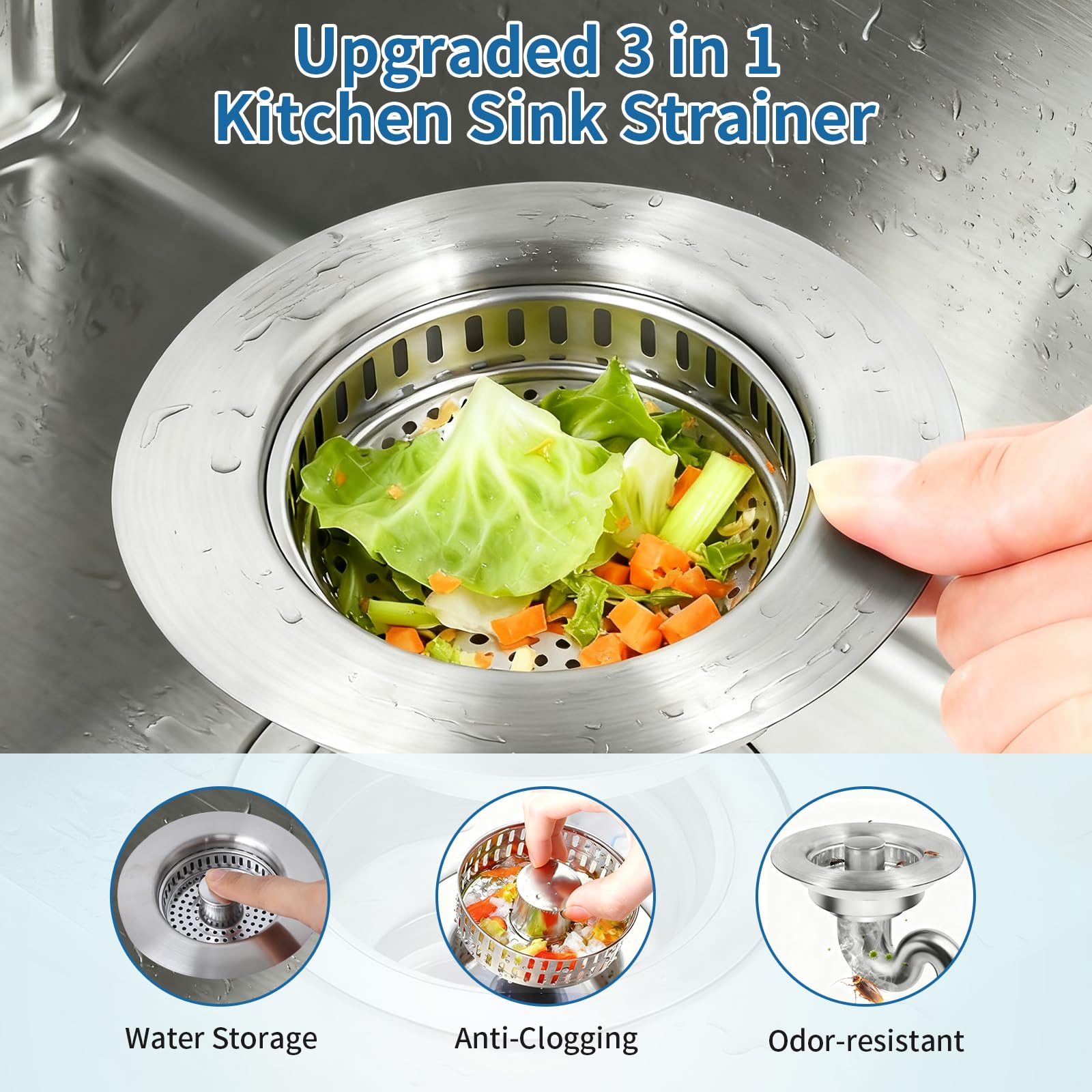 Generic stainless steel brushed finish for durable, stylish sink protection.
