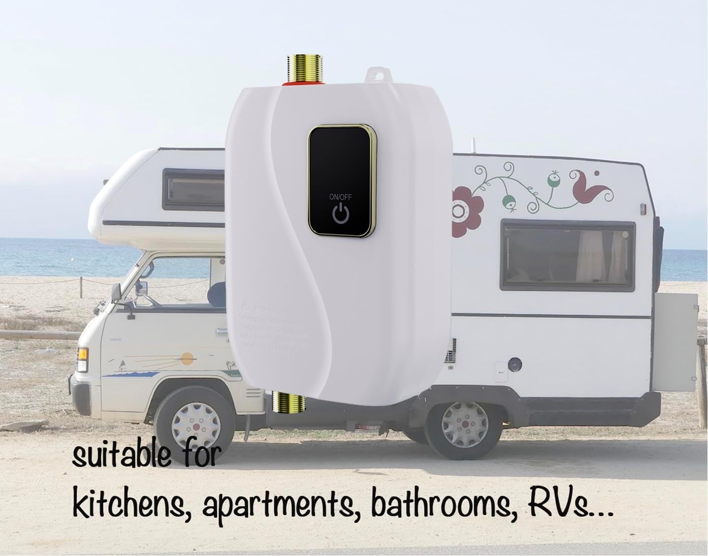 Generic Tankless Water Heater dry-burning protection underscores safety features
