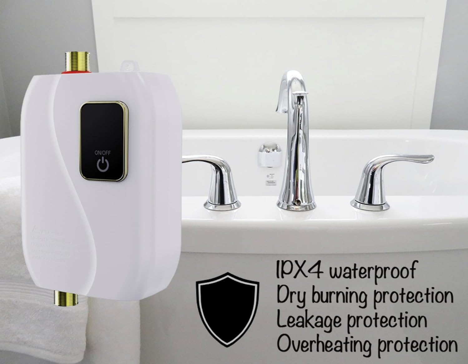 Generic Tankless Water Heater IPX4 protection highlights splash resistance and safety