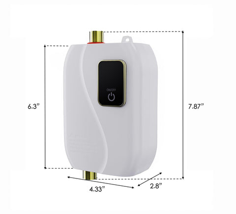 Generic Tankless Water Heater packaging includes manual and screws for setup