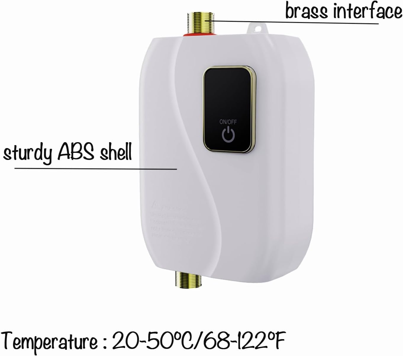 Generic Tankless Water Heater temperature control shows adjustable heat for precise use