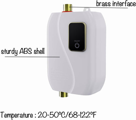 Generic Tankless Water Heater temperature control shows adjustable heat for precise use