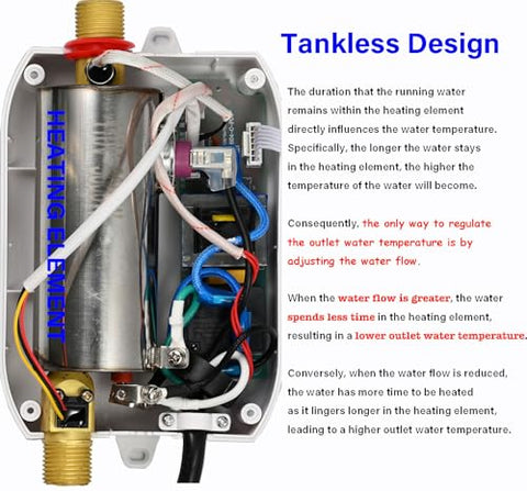 Generic Tankless Water Heater under-sink side view highlights slim profile for space-saving use