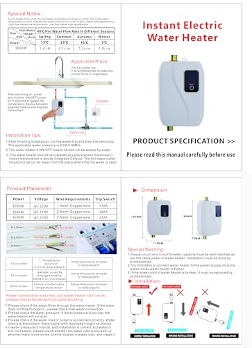 Generic Tankless Water Heater vertical installation demonstrates upright setup in tight spaces