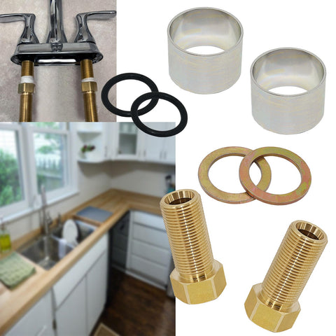 Generic Thick Countertop Extension Set installation enables quick, secure faucet shank setup