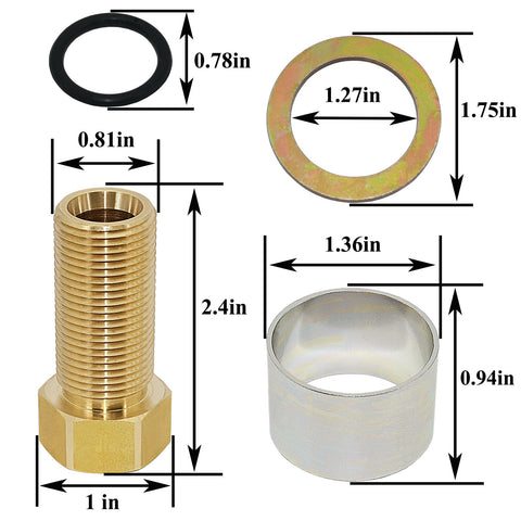 Generic Thick Countertop Extension Set bushing rings secure deep shanks