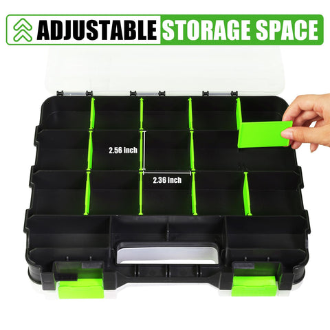 Generic Tool Box removable dividers adapt to small parts and beads.