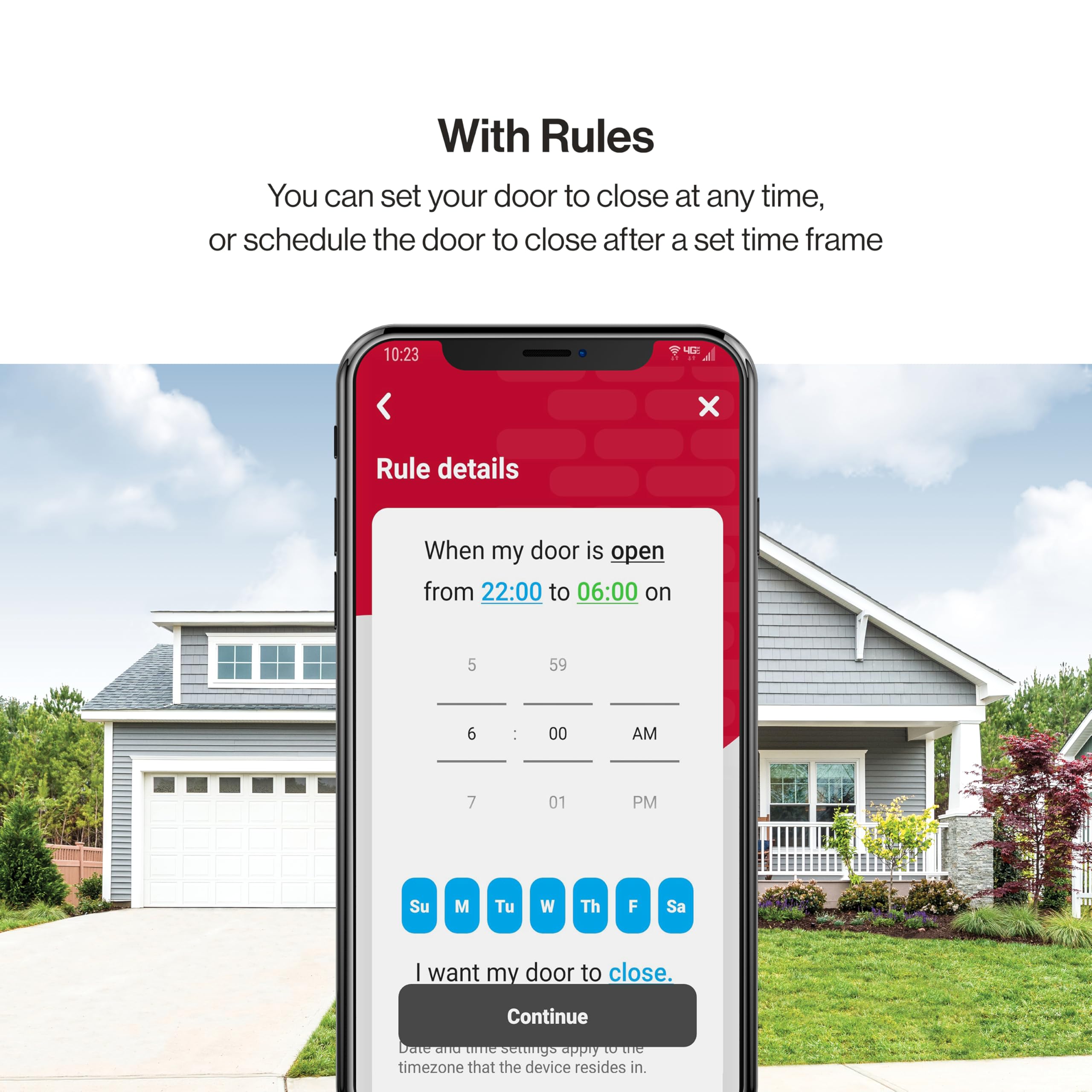 Genie Aladdin Connect compatible with Alexa and Google Assistant.