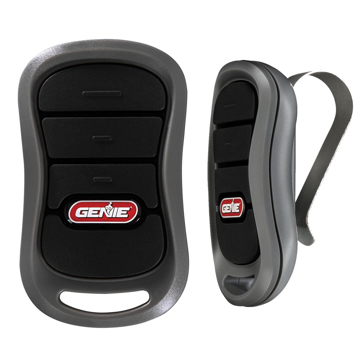 Genie G3T-R remote with included CR2032 battery ready to set up.
