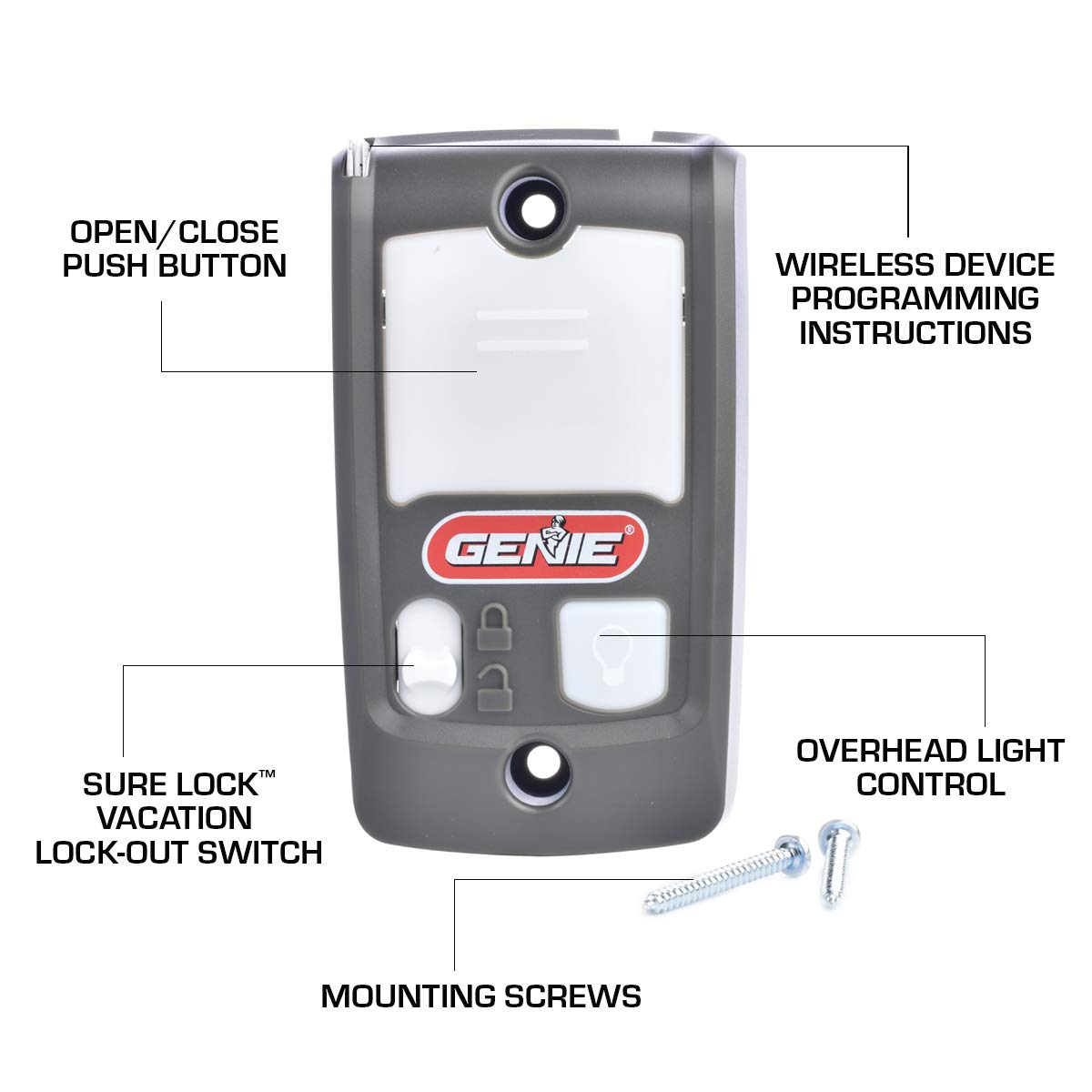 Genie Series II wall console vacation lock blocks remotes while away