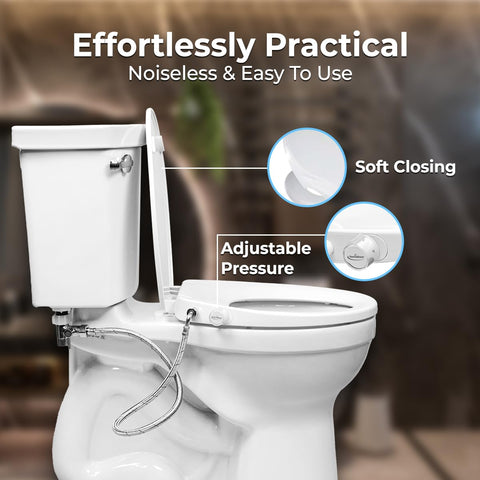 GenieBidet Attachment Kit Round offers a simple upgrade for existing toilets.