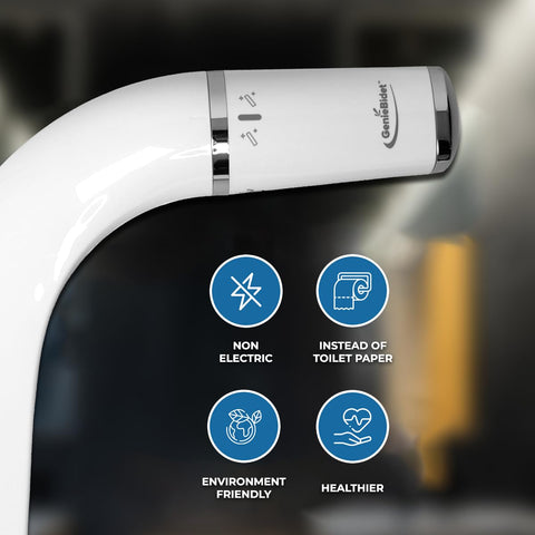 GenieBidet interchangeable accent rings demonstrate customization options.