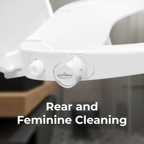 GenieBidet Soft-Close Lid Round promotes quiet, spill-free closure.