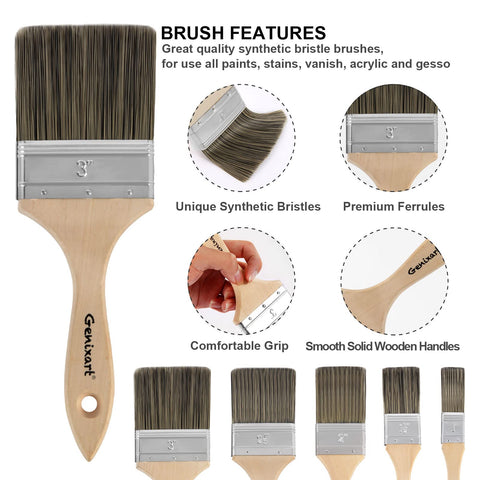 Genixart wide 3-inch brush ideal for walls and large surfaces