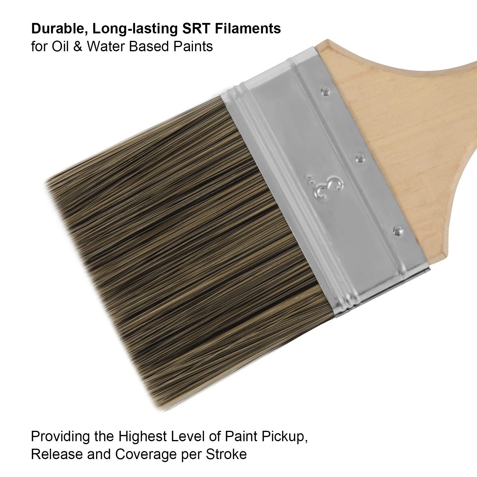 Genixart wooden handle provides smooth, comfortable grip for long painting sessions