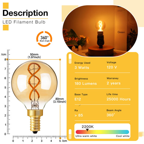 Genixgreen amber filament E12 bulb adds vintage charm while saving energy.